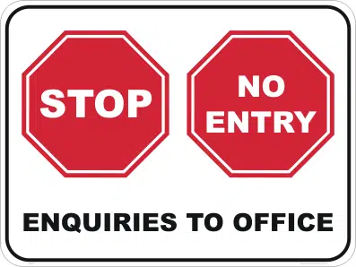 Stop no entry sign