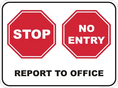 Stop no entry sign
