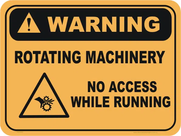 rotating machinery sign