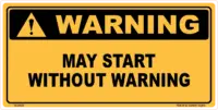May Start Without Warning Stickers  W3098