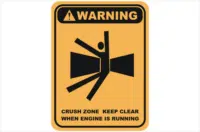 crush zone, keep clear