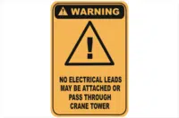 No Electrical leads through crane tower       W30102
