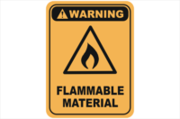 Flammable material warning sign