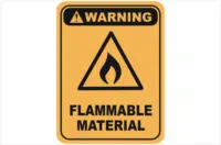 Flammable material warning sign