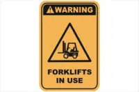 Forklift warning sign