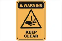 keep hands clear warning sign
