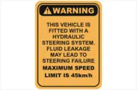 hydraulic leakage warning sign