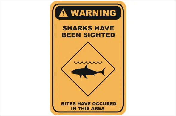 Shark Danger warning sign