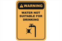 Water not Suitable for Drinking warning sign
