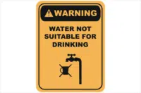Water not Suitable for Drinking warning sign