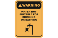 Water not Suitable for Drinking warning sign