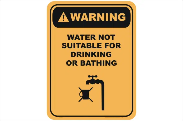 Water not Suitable for Drinking warning sign