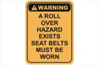 roll over hazard warning sign