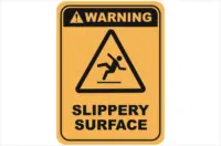 Slippery surfaces warning sign