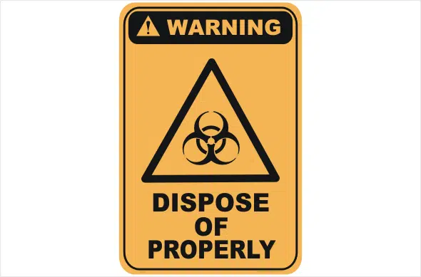 dispose of properly, biohazard