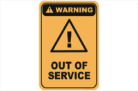 Out of Service warning sign