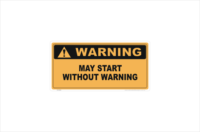 May Start Without Warning Stickers