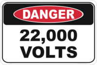 22000 volts sign