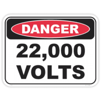 Danger 22,000 volts safety sign - AS1319 compliant, National Safety Signs Australia