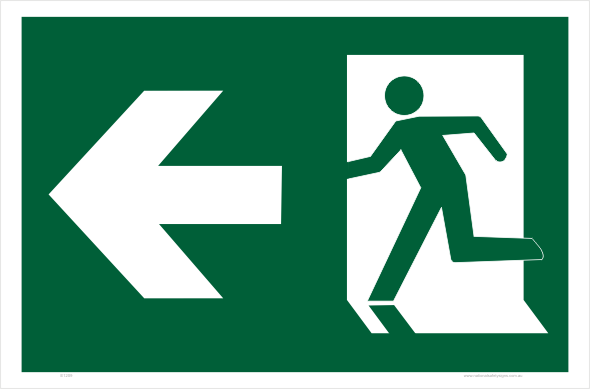 Emergency Exit Arrow Sign