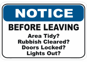 NOTICE sign - check list sign - National Safety Signs