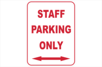 staff parking sign