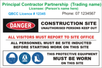 Principal Partnership Contractor site sign