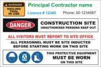 Principal Building Contractor site sign