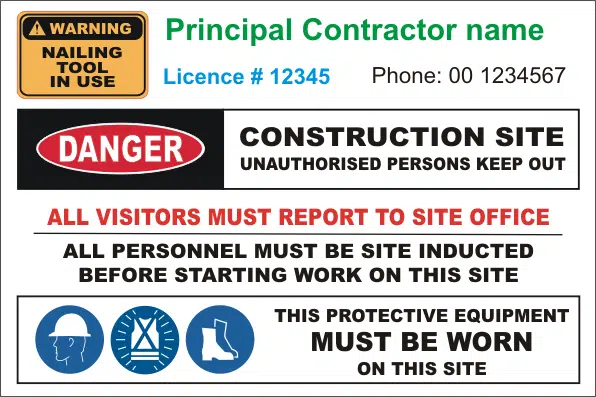 Principal Building Contractor site sign