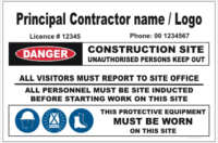 Principal Building Contractor site sign