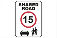 15kph shared road sign