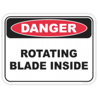 Danger rotating blade inside safety sign - AS1319 compliant, National Safety Signs Australia