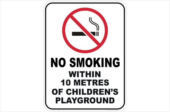 No Smoking Within 10 Metres Of Playground Equipment Metal  300x225mm 