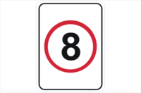 speed limit 8 kph sign