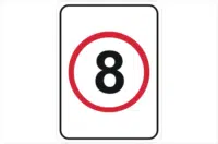 speed limit 8 kph sign
