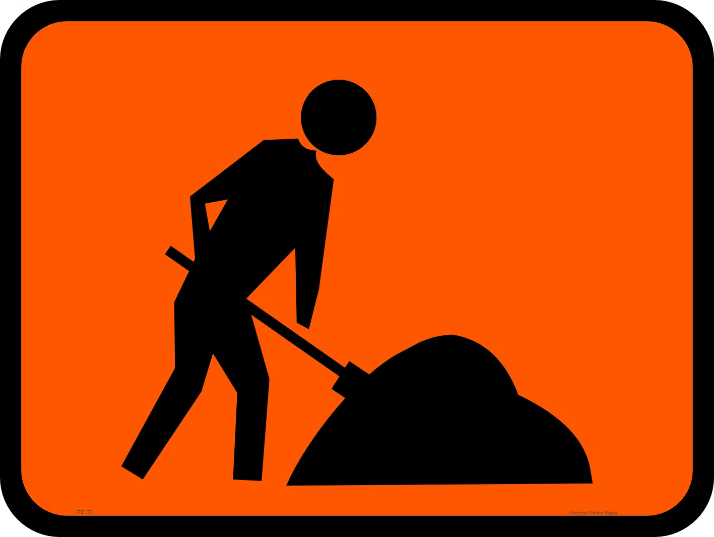 Workmen Ahead sign    RD173