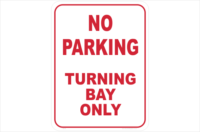 no parking turning bay only