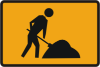 Symbolic Worker Sign | workmen ahead sign