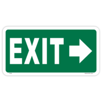 Emergency exit right arrow safety sign - AS1319 compliant, National Safety Signs Australia