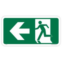 Emergency exit left safety sign - AS1319 compliant, National Safety Signs Australia