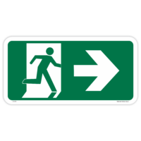 Emergency exit right safety sign - AS1319 compliant, National Safety Signs Australia