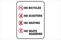 No Bicycles No Scooters No Skating No Skateboarding
