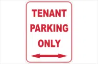 Tenant Parking Only sign
