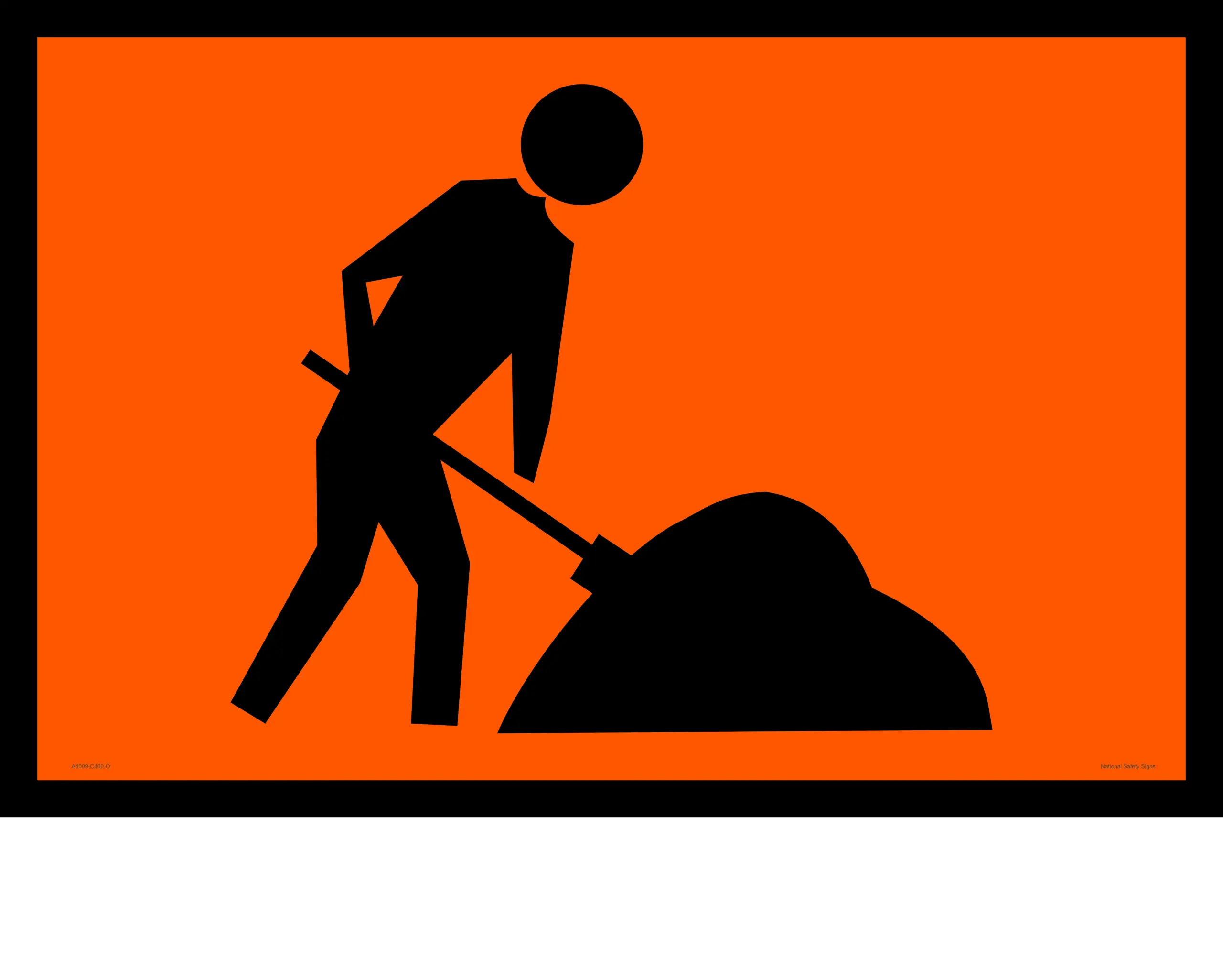 Workmen Ahead Sign and Gal Stand 900 x 600 A4009 - Image 2