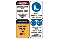 Building site PPE sign