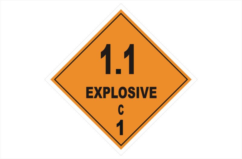Class 1 Div 1.1 C Explosive sign
