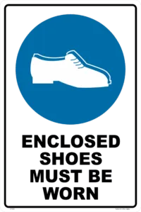 Enclosed Shoes Must be Worn Sign M1885