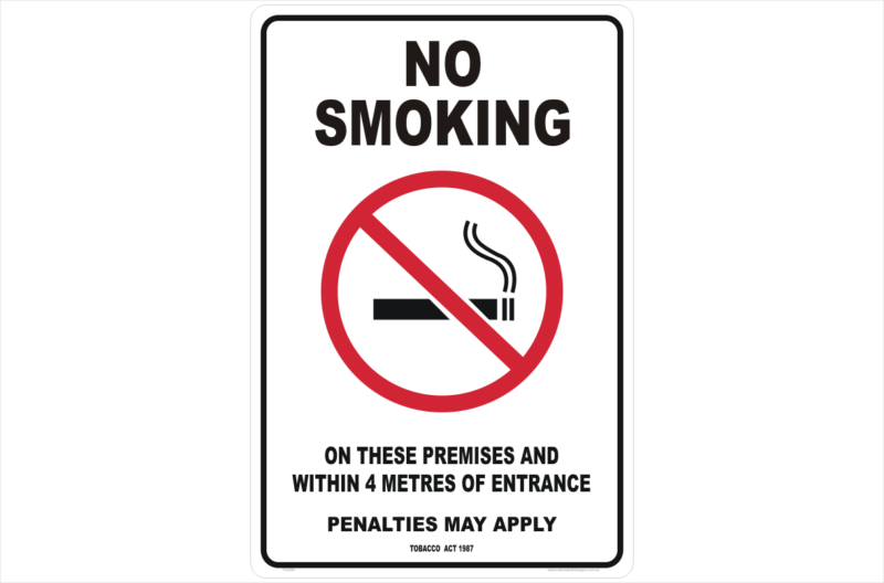 VIC No Smoking Within 4 Metres sign