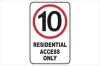 10 KPH Residential Access