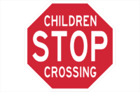 Stop Children Crossing sign